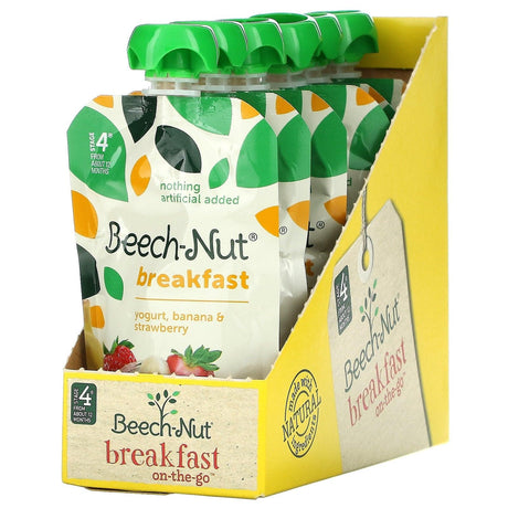 Beech-Nut, Breakfast, 12+ Months, Yogurt, Banana & Strawberry, 12 Pouches, 3.5 oz (99 g) Each - Supply Center USA