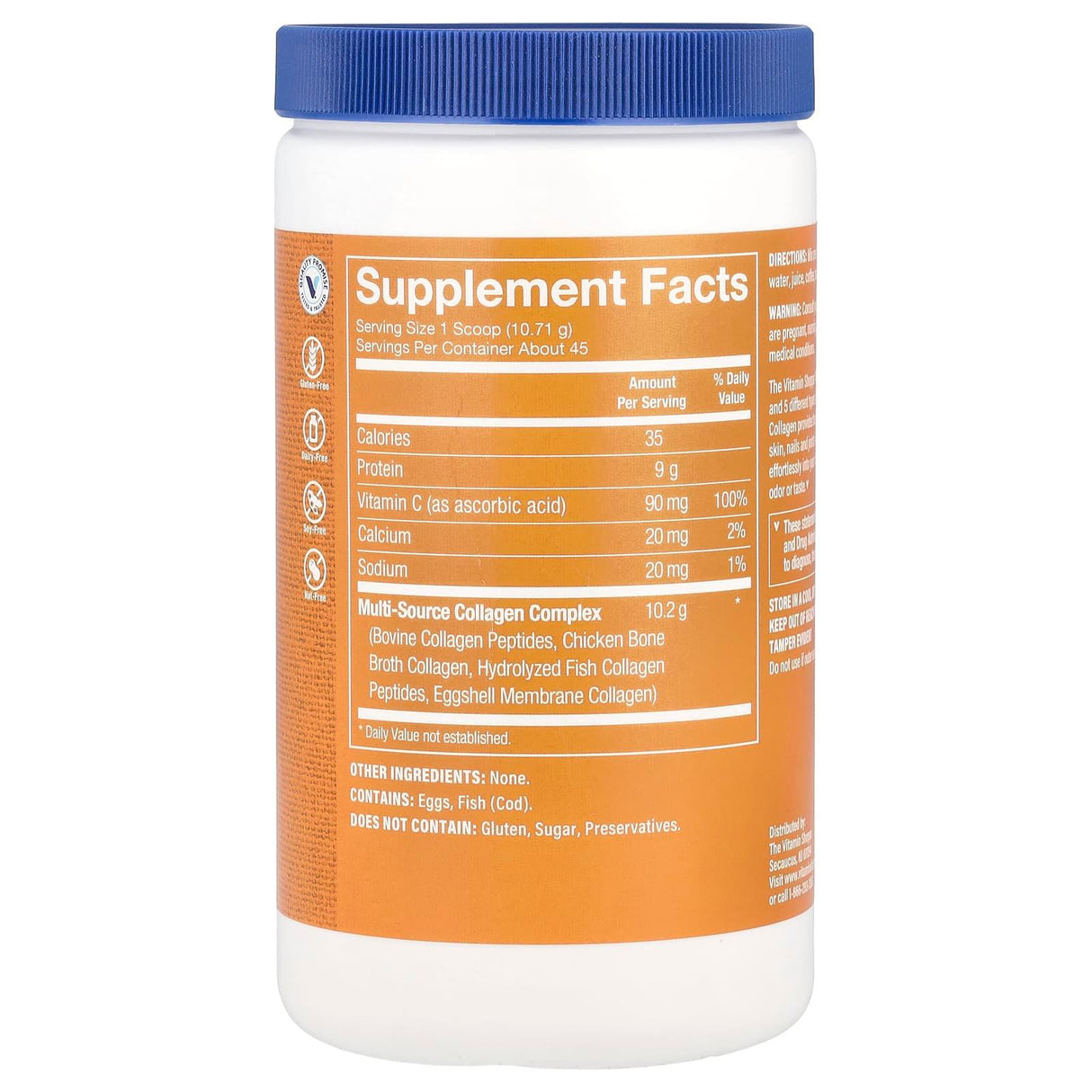 The Vitamin Shoppe, Multi-Source Collagen, Unflavored, 1.06 lbs (482 g) - Supply Center USA