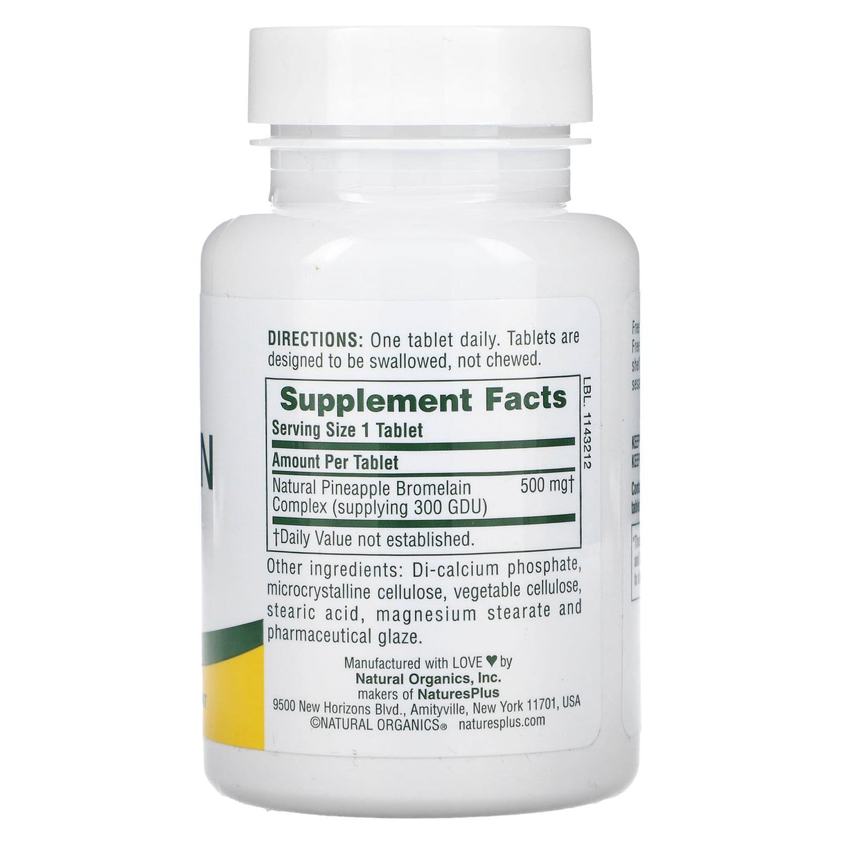 NaturesPlus, Bromelain, 500 mg, 60 Tablets - Supply Center USA