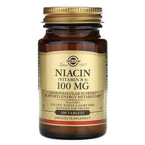 Solgar, Niacin (Vitamin B3), 100 mg, 100 Tablets - Supply Center USA