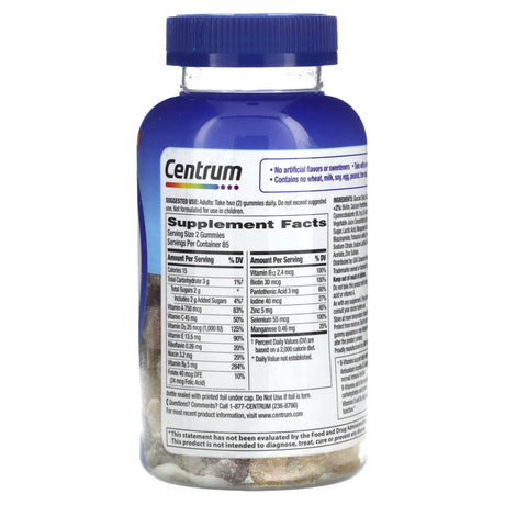 Centrum, Men Multigummies, Assorted Natural Fruit, 170 Gummies - Supply Center USA