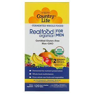 Country Life, Realfood Organics, Men's Daily Nutrition, 120 Easy-to-Swallow Tablets - Supply Center USA