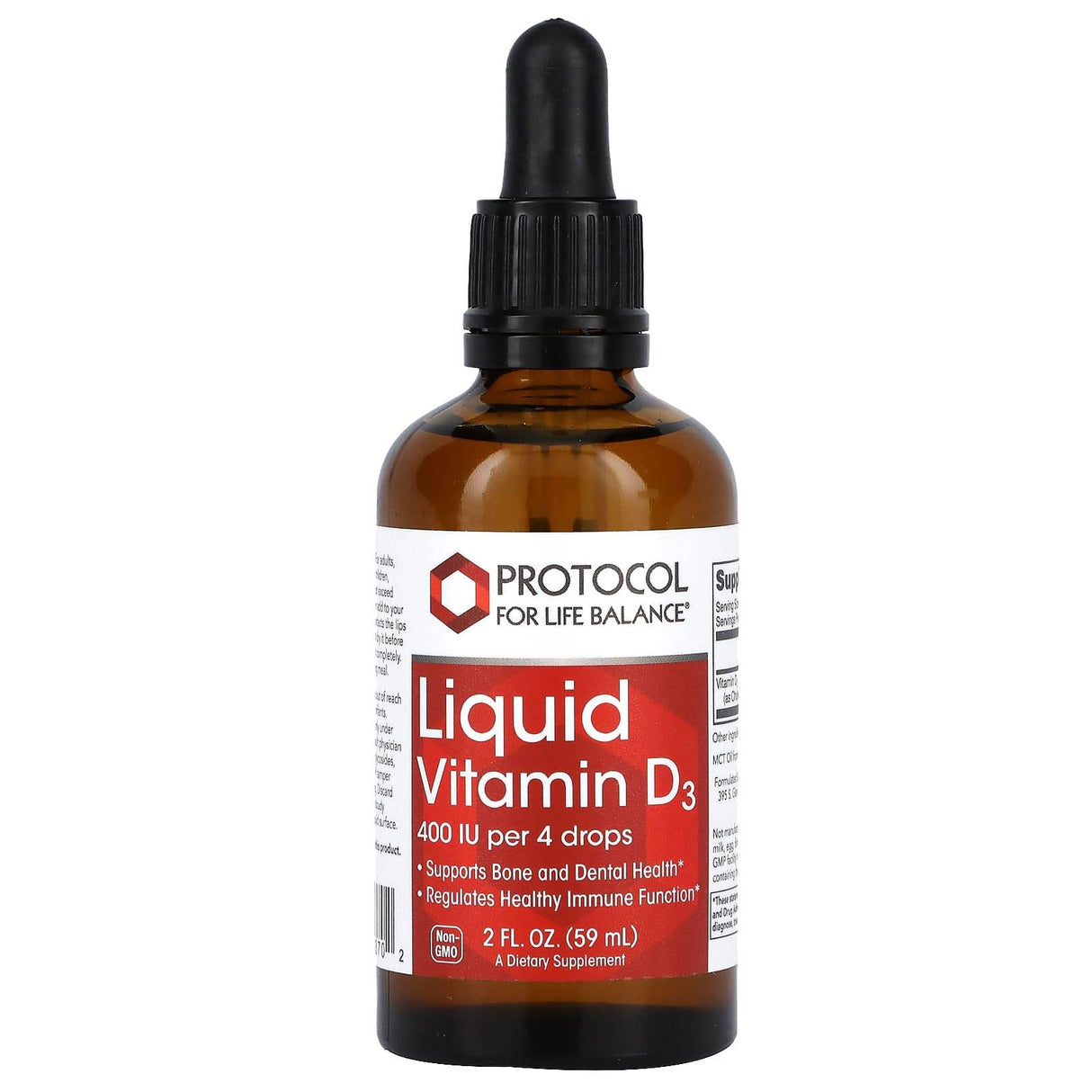 Protocol for Life Balance, Liquid Vitamin D3, 400 IU, 2 fl oz (59 ml) - Supply Center USA