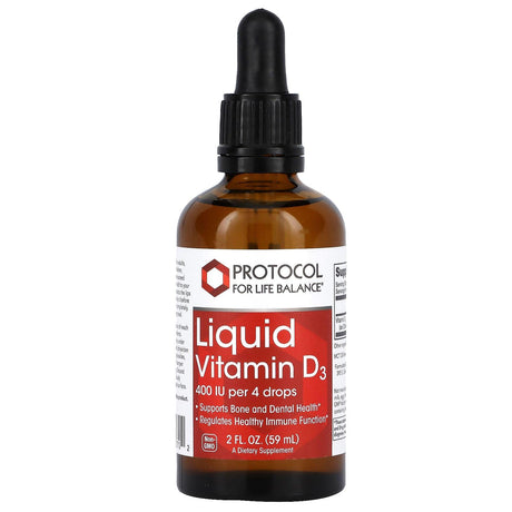 Protocol for Life Balance, Liquid Vitamin D3, 400 IU, 2 fl oz (59 ml) - Supply Center USA