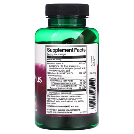 Swanson, Acti-Joint Plus with Krill Oil, 60 Softgels - Supply Center USA