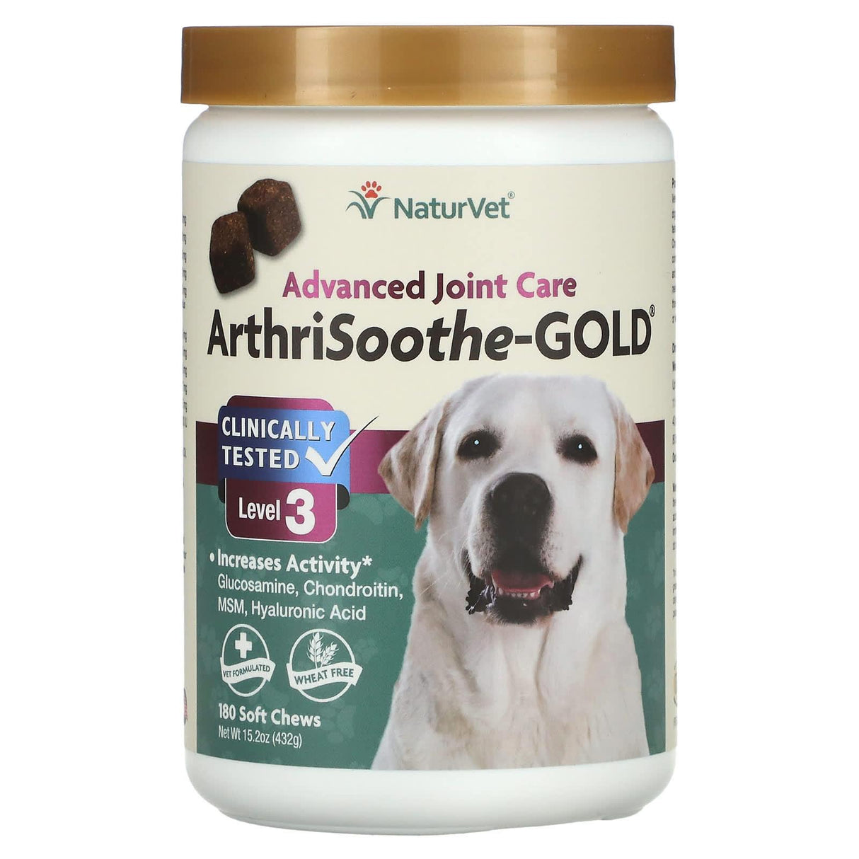 NaturVet, ArthriSoothe-GOLD, Advanced Joint Care, For Dogs & Cats, Level 3, 180 Soft Chews - Supply Center USA