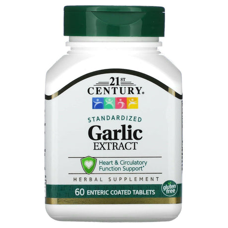 21st Century, Garlic Extract, Standardized, 60 Enteric Coated Tablets - Supply Center USA