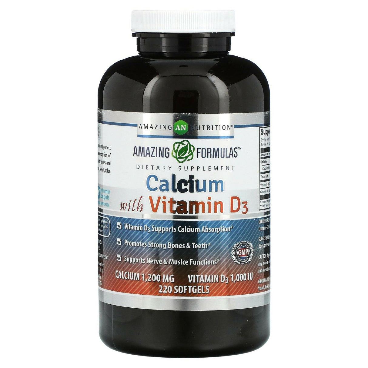 Amazing Nutrition, Calcium with Vitamin D3, 220 Softgels - Supply Center USA