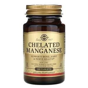 Solgar, Chelated Manganese, 100 Tablets - Supply Center USA