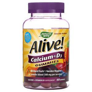 Nature's Way, Alive!, Calcium + D3, 60 Gummies - Supply Center USA