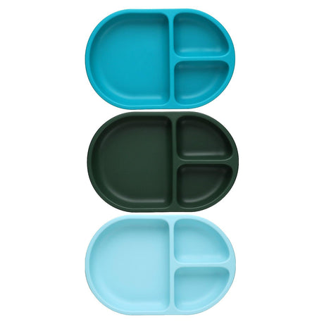 Boon, Chow, Divided Silicone Plate Set, 6m+, 3 Pack - Supply Center USA