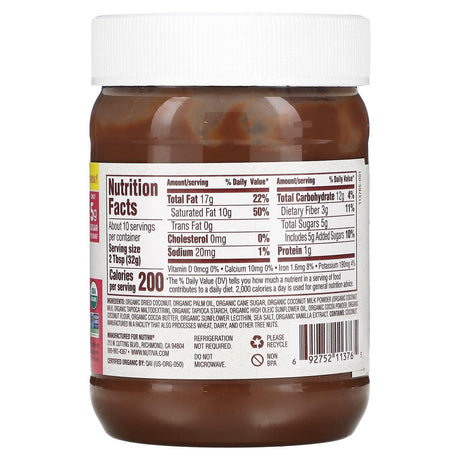 Nutiva, Organic Chocolate Coconut Spread, 11.5 oz (326 g) - Supply Center USA