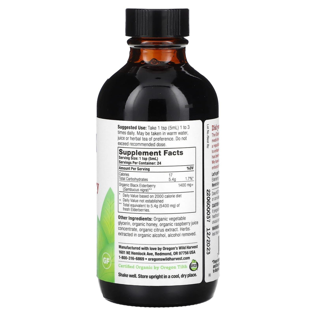 Oregons Wild Harvest, Black Elderberry Honey Extract, Alcohol Free, 4 fl oz (118 ml) - Supply Center USA