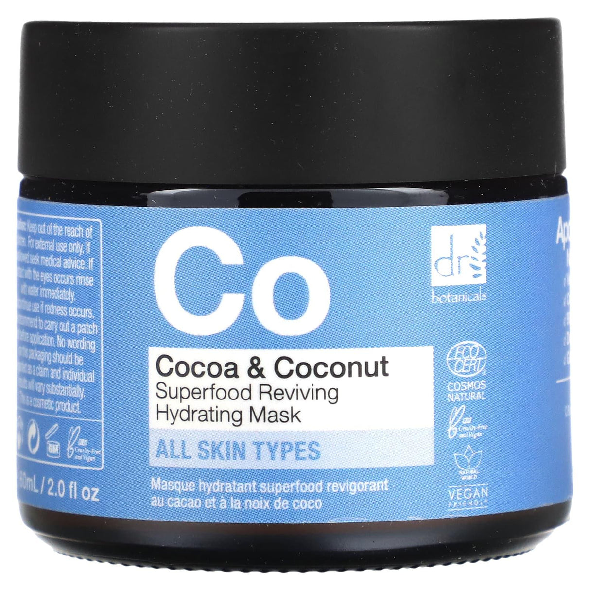 Dr. Botanicals, Cocoa & Coconut Superfood Reviving Hydrating Beauty Mask, 2.0 fl oz (60 ml) - Supply Center USA