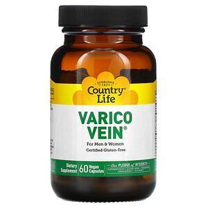 Country Life, VaricoVein for Men & Women, 60 Vegan Capsules - Supply Center USA