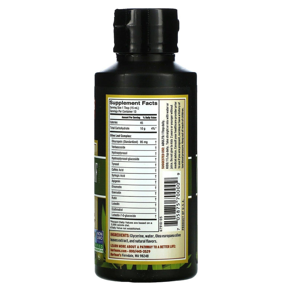 Barlean's, Olive Leaf Complex, Peppermint, 8 oz ( 227 g) - HealthCentralUSA