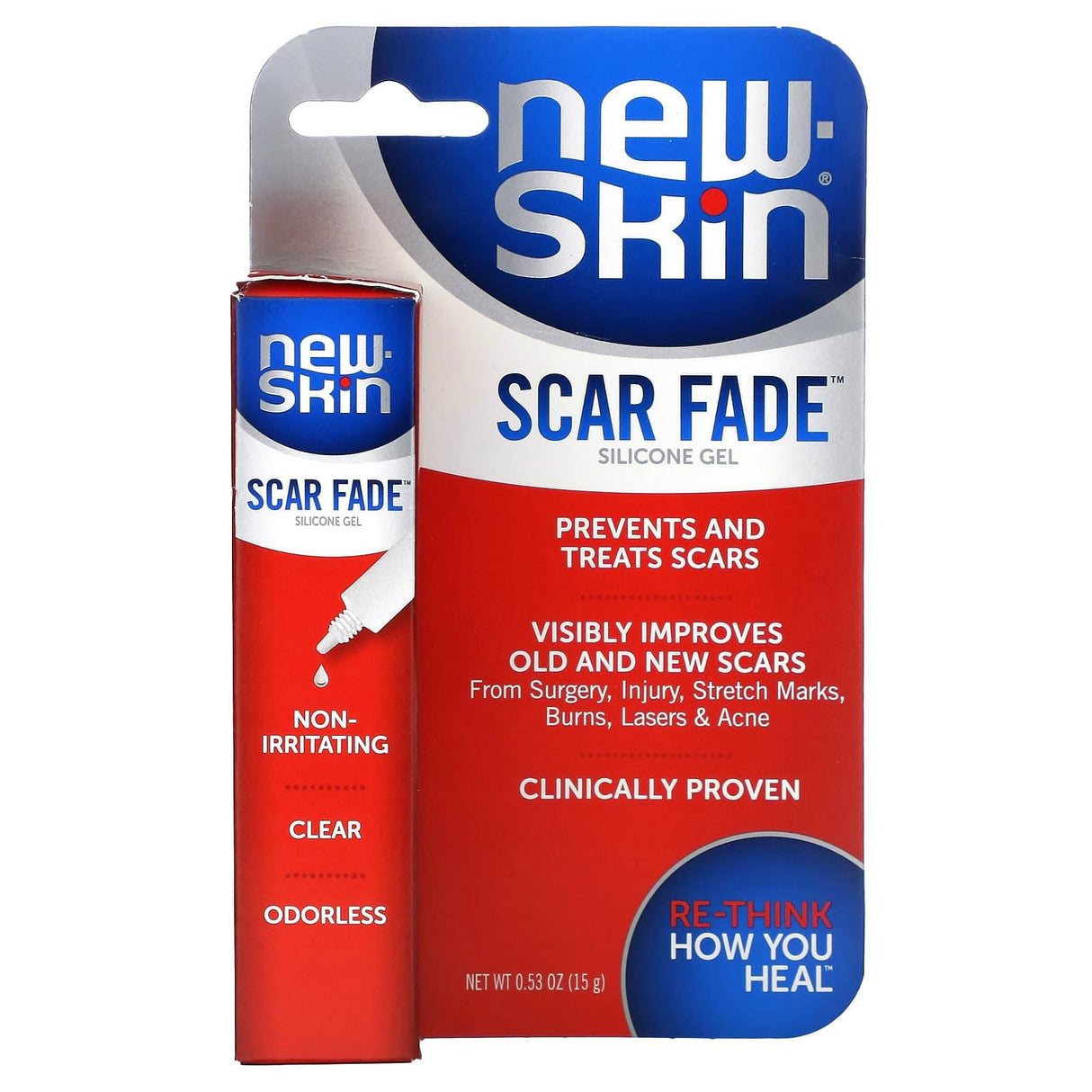 New Skin, Scar Fade Silicone Gel, 0.53 oz (15 g) - Supply Center USA