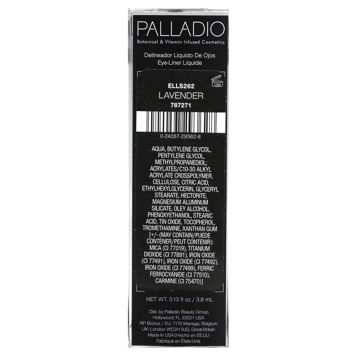 Palladio, Liquid Eyeliner, Lavender ELLS262, 0.13 fl oz (3.8 ml) - Supply Center USA