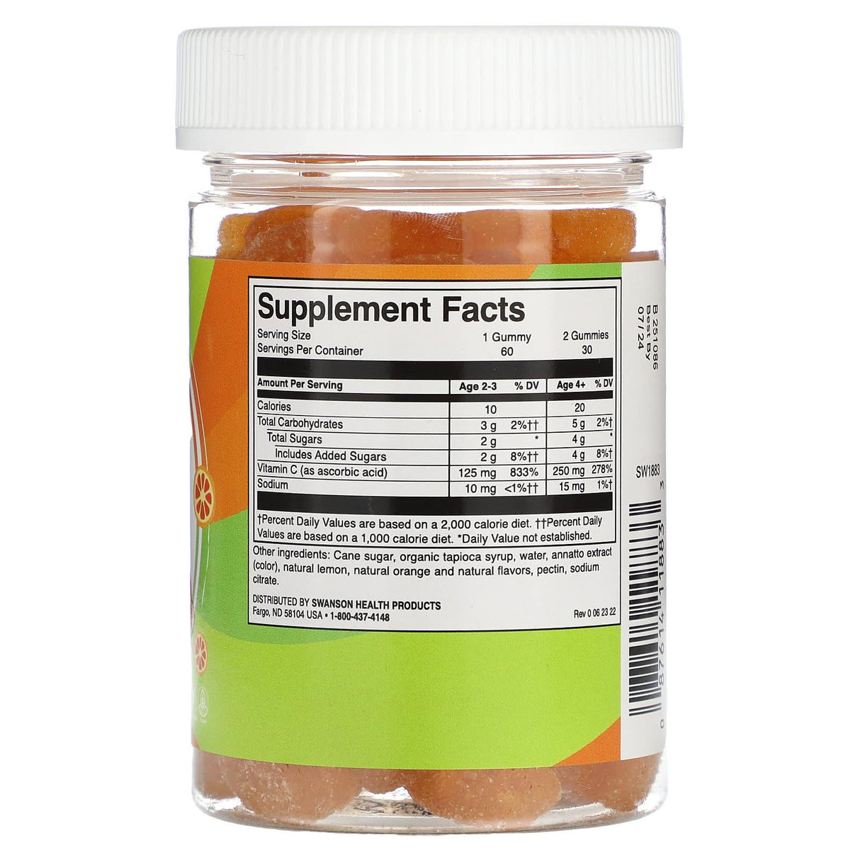 Swanson, Kids Vitamin C, Orange, 60 Gummies - Supply Center USA