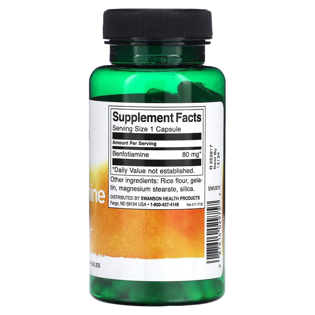 Swanson, Benfotiamine, 80 mg, 120 Capsules - Supply Center USA