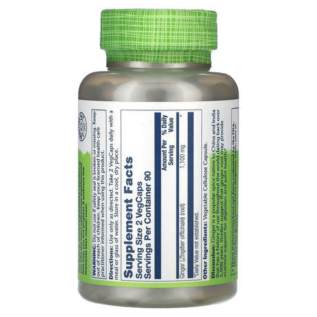 Solaray, True Herbs, Ginger, 1,100 mg, 180 VegCaps - Supply Center USA