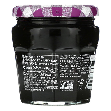 Bonne Maman, Intense Blueberry Fruit Spread, 8.2 oz (235 g) - Supply Center USA