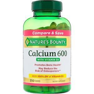 Nature's Bounty, Calcium 600 with Vitamin D3, 250 Tablets - Supply Center USA