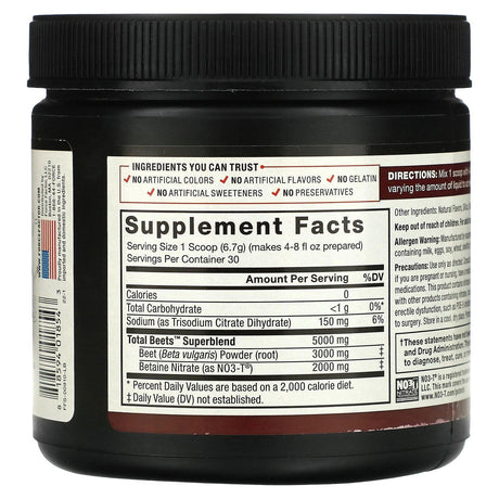 Force Factor, Total Beets, Original Drink Powder, Black Cherry, 7.1 oz (201 g) - Supply Center USA