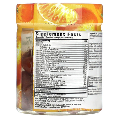 MegaFood, Women's Multi, Tangerine, 60 Gummies - Supply Center USA