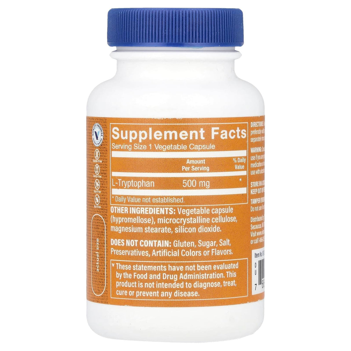 The Vitamin Shoppe, L-Tryptophan, 500 mg, 60 Vegetable Capsules - Supply Center USA