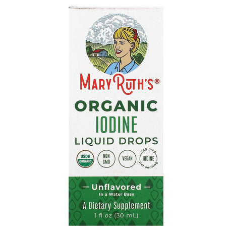 MaryRuth Organics, Organic Iodine Liquid Drops, Unflavored, 1 fl oz (30 ml) - Supply Center USA