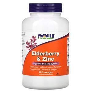 Now Foods, Elderberry & Zinc, 90 Lozenges - Supply Center USA