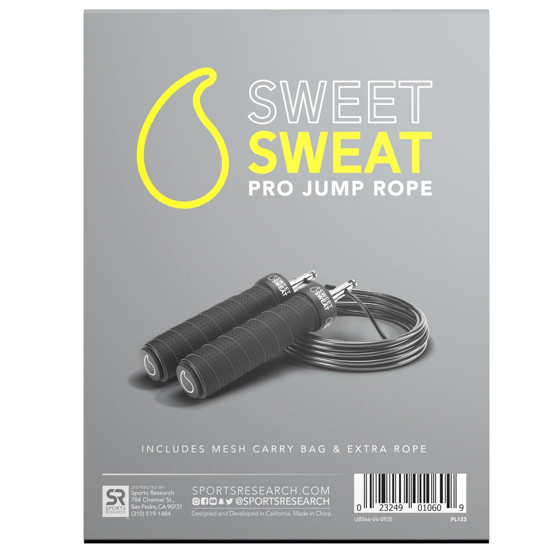 Sports Research, Sweet Sweat Pro Jump Rope, Black, 1 Jump Rope - HealthCentralUSA