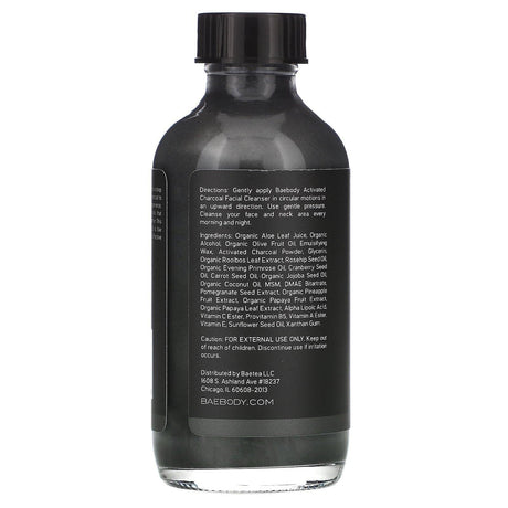 Baebody, Activated Charcoal Facial Cleanser, 4 fl oz (120 ml) - Supply Center USA