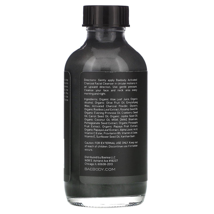 Baebody, Activated Charcoal Facial Cleanser, 4 fl oz (120 ml) - HealthCentralUSA