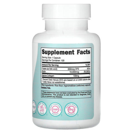 Nutricost, Women, Biotin With Folate & Collagen, 10,000 mcg, 120 Capsules - Supply Center USA