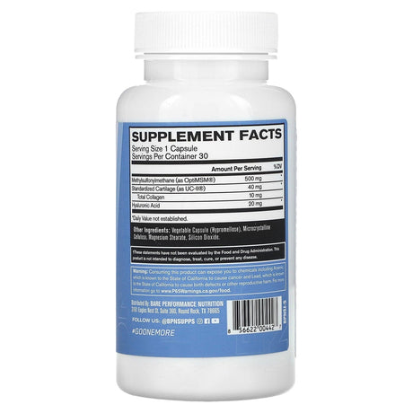 Bare Performance Nutrition, Strong Joints, Joint Support Formula, 30 Capsules - Supply Center USA