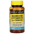 Mason Natural, Magnesium & Vitamin D3 with Turmeric, 60 Tablets - Supply Center USA