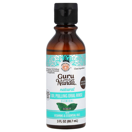 GuruNanda, Natural Oil Pulling Oral Rinse, Farmed Mint, 3 fl oz (88.7 ml) - Supply Center USA