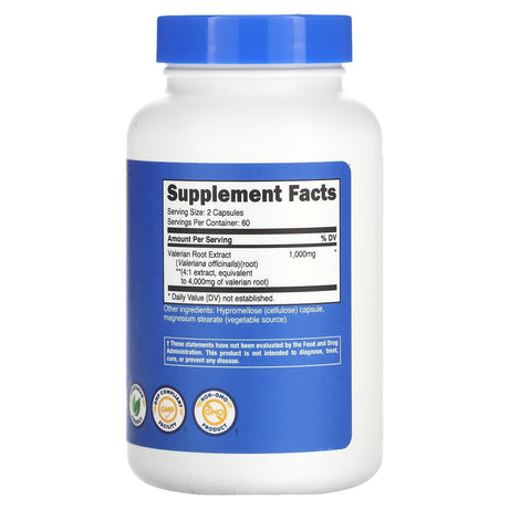 Nutricost, Valerian Root , 2,000 mg , 120 Capsules - Supply Center USA