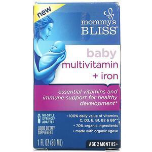 Mommy's Bliss, Baby Multivitamin + Iron, Ages 2 Months, Grape, 1 fl oz ( 30 ml) - Supply Center USA