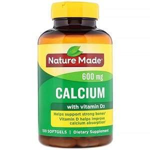 Nature Made, Calcium with Vitamin D3, 600 mg, 100 Softgels - Supply Center USA