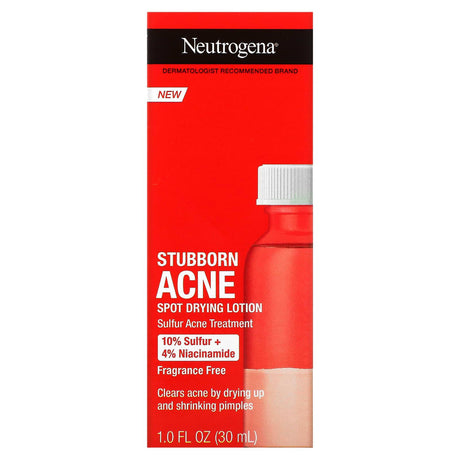 Neutrogena, Stubborn Acne, Spot Drying Lotion, Fragrance Free, 1 fl oz (30 ml) - Supply Center USA