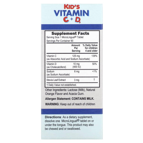 Superior Source, Kid's Vitamin C + D Clean Melts, 90 Instant Dissolve Melts - Supply Center USA