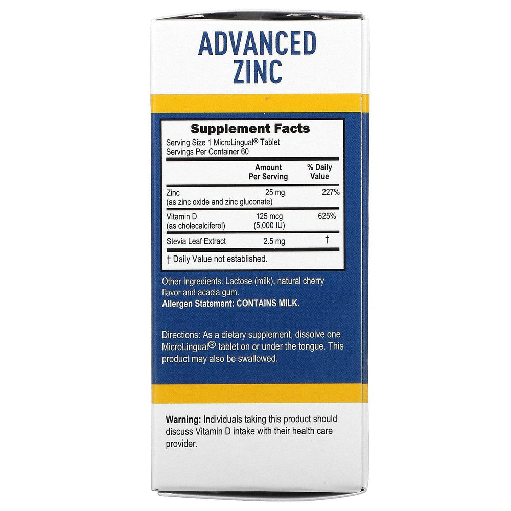 Superior Source, Advanced Zinc, Vitamin D3, 60 MicroLingual Instant Dissolve Tablets - HealthCentralUSA