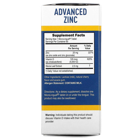 Superior Source, Advanced Zinc, Vitamin D3, 60 MicroLingual Instant Dissolve Tablets - Supply Center USA