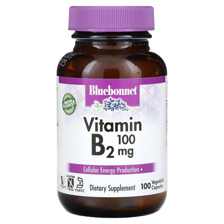 Bluebonnet Nutrition, Vitamin B2, 100 mg, 100 Vegetable Capsules - Supply Center USA