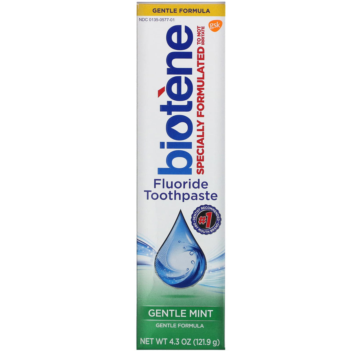Biotene Dental Products, Gentle Formula Fluoride Toothpaste, Gentle Mint, 4.3 oz (121.9 g)