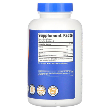 Nutricost, CLA, 2,400 mg, 120 Softgels (800 mg per Softgel) - Supply Center USA