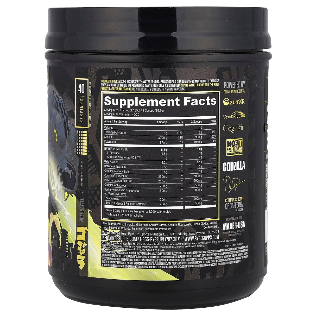 RYSE, Godzilla, Pre-Workout, Passion Pineapple, 1.6 lbs (714 g) - Supply Center USA